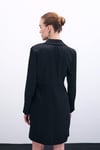 Zr Model Kruvaze Premium Saten Elbise  - Siyah