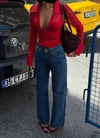 Zr Model Leopar İzli Premium Jean Pantolon - Mavi