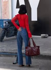 Zr Model Leopar İzli Premium Jean Pantolon - Mavi