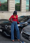 Zr Model Leopar İzli Premium Jean Pantolon - Mavi
