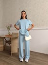 Zr Model Oversize Pantolon Bluz Premium Takım - Mavi