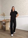 Zr Model Oversize Pantolon Bluz Premium Takım - Siyah
