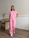 Zr Model Oversize Pantolon Bluz Premium Takım - Pembe