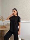 Zr Model Oversize Pantolon Bluz Premium Takım - Siyah
