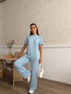 Zr Model Oversize Pantolon Bluz Premium Takım - Mavi