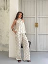 Zr Model Puantiyeli Halter Yaka Premium İkili Takım - Bej