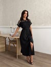 Zr Model Pullu Fileli Premium Gömlek Elbise  - Siyah