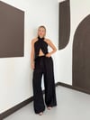Zr Model Sırt Gipeli Bluz Pantolon Premium İkili Takım  - Siyah