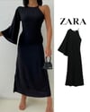 Zr model tek omuz elbise - SİYAH
