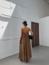 Zr Model Yaka Büzgülü Salaş Premium Elbise - Camel