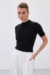 Zr Model Yarım Balıkçı Premium Triko Bluz - Siyah