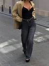Zr Model Yüksek Bel Premium Jean Pantolon - Füme