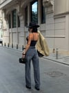 Zr Model Yüksek Bel Premium Jean Pantolon - Füme