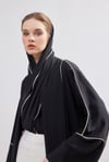 Beige Line Abaya - BLACK
