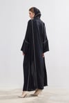 Beige Line Abaya - BLACK