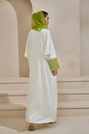 BROCADE MIX ABAYA ECRU