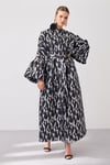 Brokar Abaya - Black Grey
