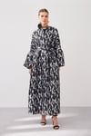 Brokar Abaya - Black Grey