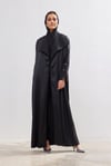 Charm Satin Abaya - BLACK