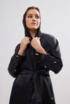 Charm Satin Abaya - BLACK