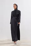 Charm Satin Abaya - BLACK