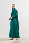 Charm Satin Abaya - GREEN