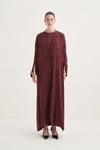 CUPRO ROZANA ABAYA & DRESS & SCARF - BURGUNDY
