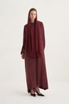 CUPRO ROZANA ABAYA & DRESS & SCARF - BURGUNDY