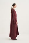 CUPRO ROZANA ABAYA & DRESS & SCARF - BURGUNDY