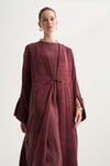 CUPRO ROZANA ABAYA & DRESS & SCARF - BURGUNDY
