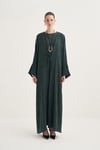 CUPRO ROZANA ABAYA & DRESS & SCARF - GREEN