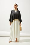 DESERT ABAYA HANDMADE-WHITE BLACK