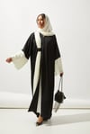 FARAH ABAYA HANDMADE-BLACK WHITE