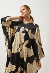 FLOWER SATIN KAFTAN
