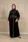 İŞLEMELİ KADİFE ABAYA