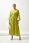 ITALIAN SATIN ABAYA-PISTACHIO GREEN