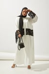 LACE DETAILS ABAYA-WHİTE