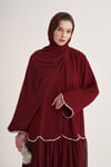 LINA CRYSTAL ABAYA & SCARF-BURGUNDY