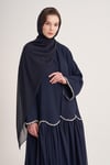 LINA CRYSTAL ABAYA & SCARF-NAVY BLUE