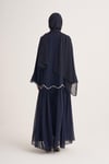 LINA CRYSTAL ABAYA & SCARF-NAVY BLUE