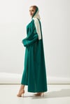 LINE ABAYA DRESS SHAWL 3 PIECE SET -GREEN