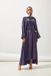 LINE ABAYA DRESS SHAWL 3 PIECE SET- LILAC
