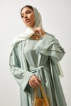 LINE ABAYA DRESS SHAWL 3 PIECE SET -MINT