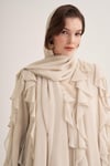 LOLA ABAYA & SCARF-GREEN-BEIGE