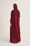 LOLA ABAYA & SCARF-BURGUNDY