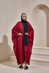LUXURY SATIN ABAYA BURGUNDY