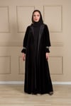 MANŞET DETAY KADİFE ABAYA