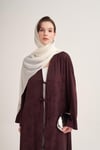MILA LINEN MIX ABAYA & SCARF-BURGUNDY