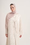 MILA LINEN MIX ABAYA & SCARF-CREAM
