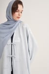 MILA LINEN MIX ABAYA & SCARF-LIGHT BLUE